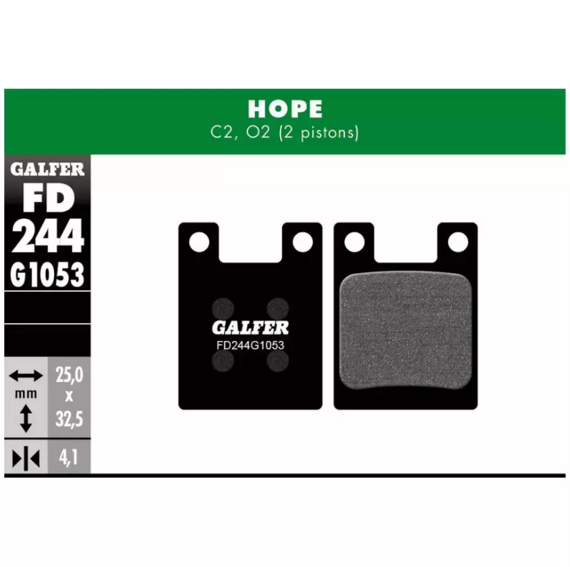 Pastiglie Freno Galfer FD244G1053 Per Hop C2,O2-2 Pistoni